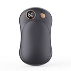 Black 2-in-1 Magnetic Hand Warmer Power Bank with Digital Display