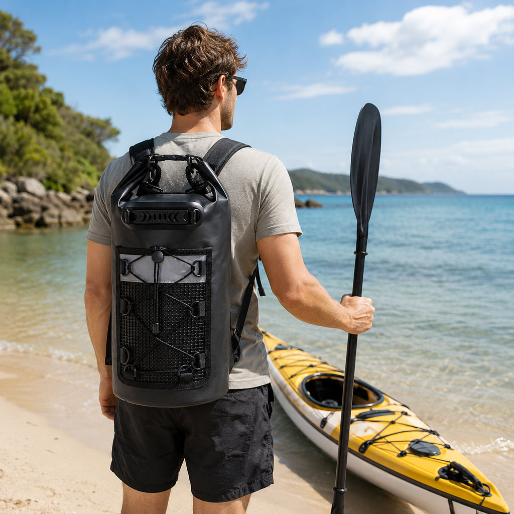 20L Waterproof Dry Bag Backpack for Beach and Kayaking Adventures