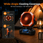 Camping Fan with 90° Auto Oscillation and Manual Tilt Australia