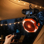 Camping Fan with LED Light & Remote Control