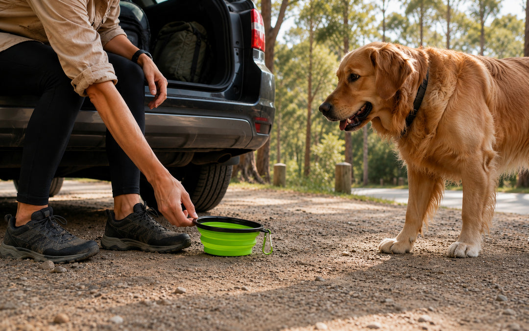 Collapsible Silicone Pet Travel Bowl for road trips and outdoor adventures