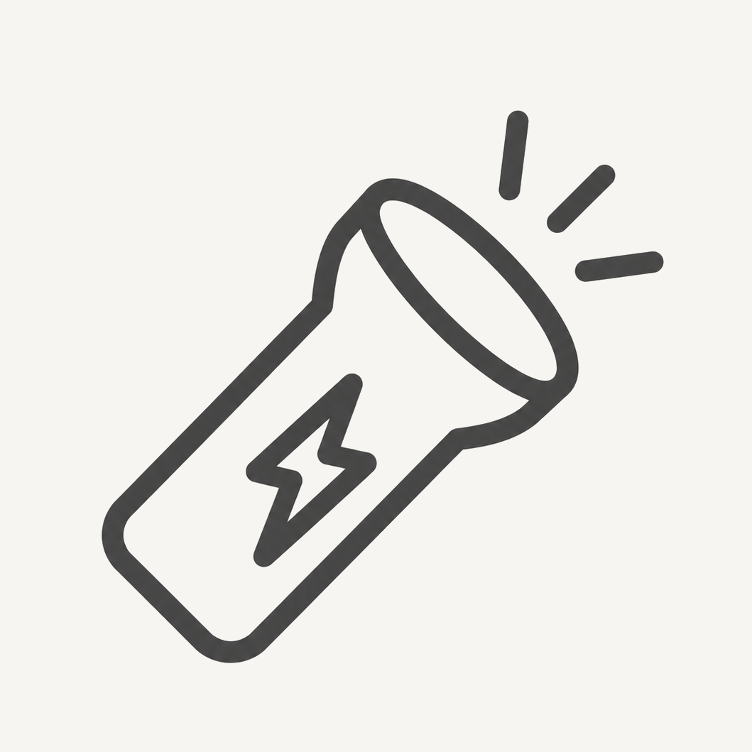Emergency power and LED flashlight icon