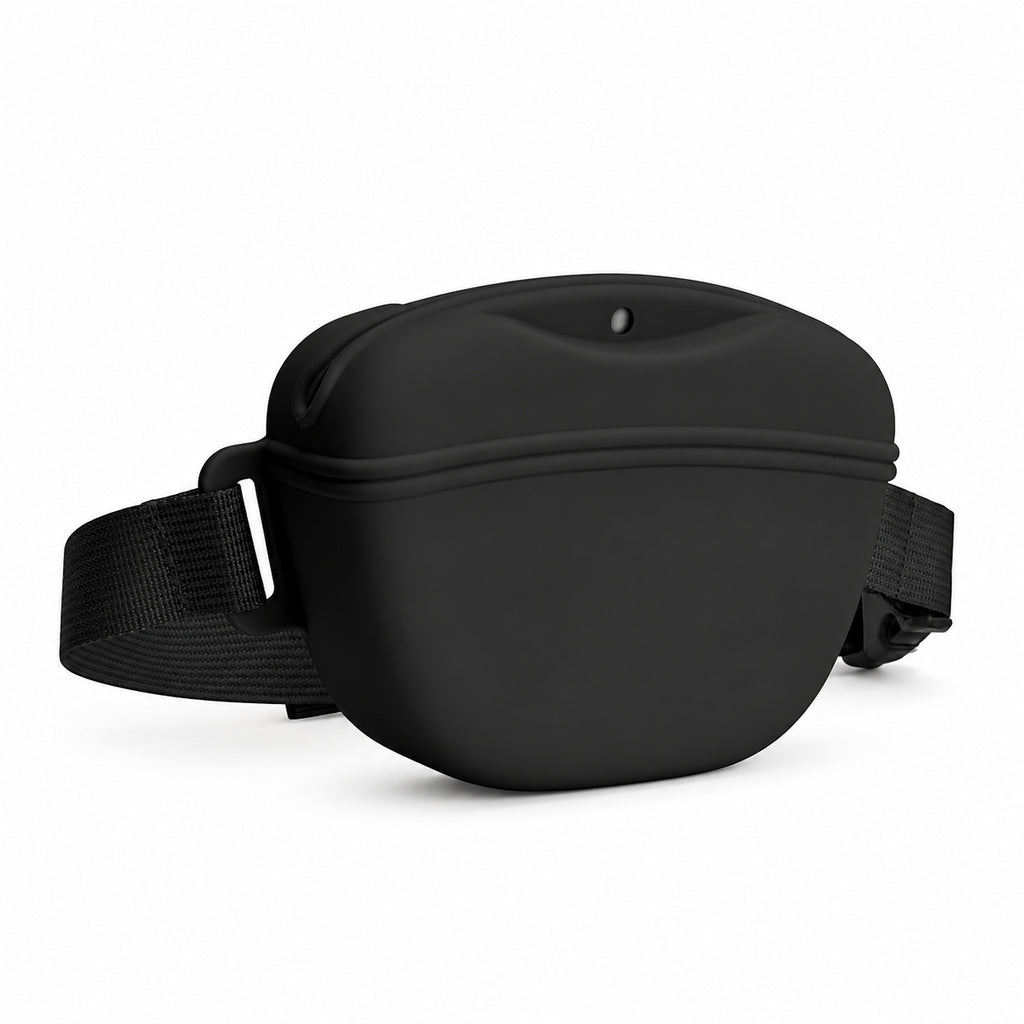 Magnetic Silicone Dog Treat Pouch in black with adjustable waist belt Australia