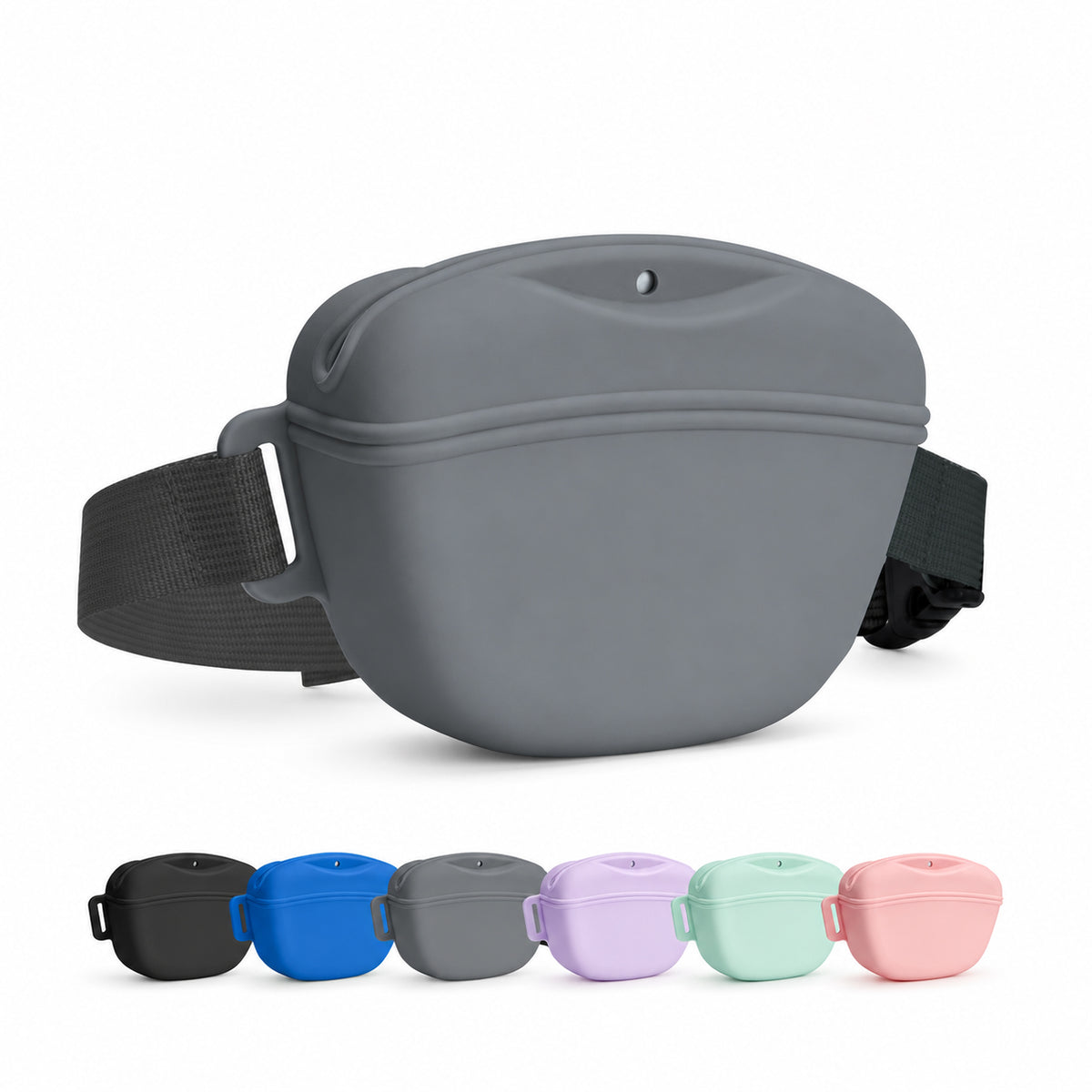 Magnetic Silicone Dog Treat Pouch with adjustable waist belt, available in six colours in Australia