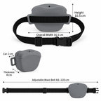 Magnetic Silicone Dog Treat Pouch Size Guide with 64–120 cm Adjustable Waist Belt