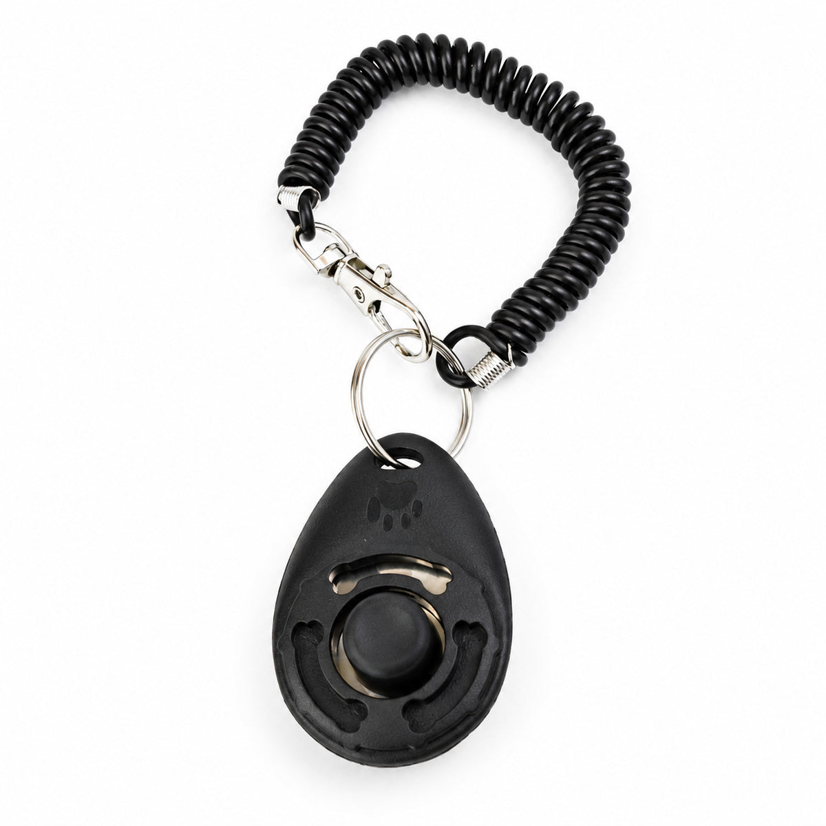 Dog training clicker with wrist coil