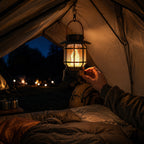 Portable Solar Camping Lantern Hanging Inside Tent