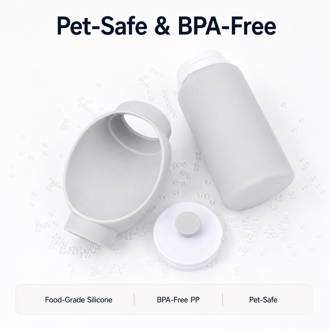 Portable dog water bottle made with pet-safe BPA-free materials