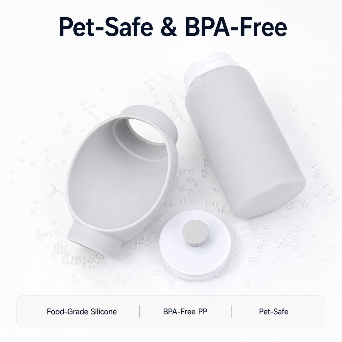 Portable dog water bottle made with pet-safe BPA-free materials