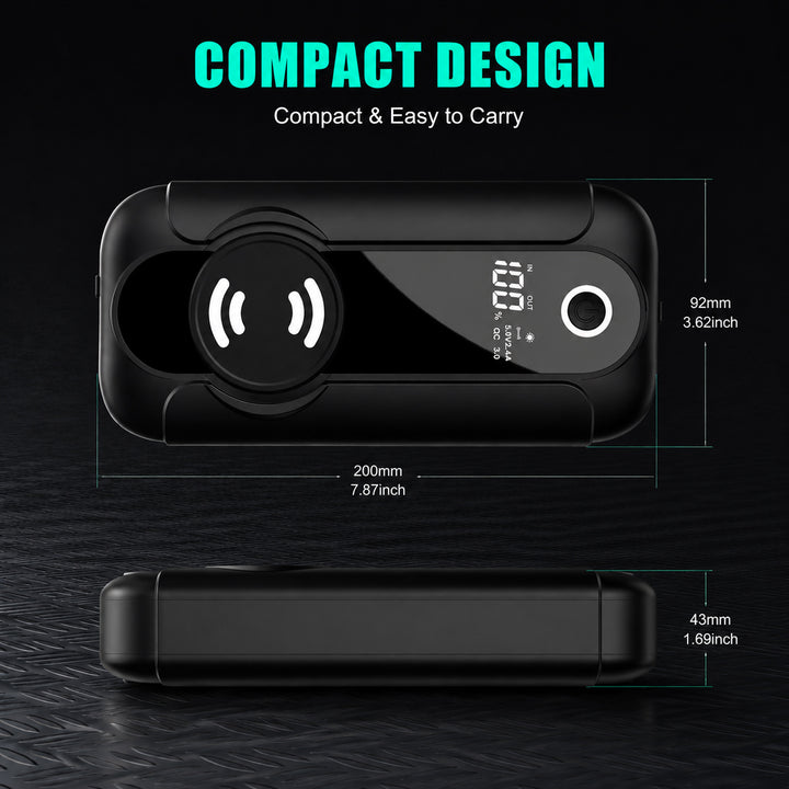 Compact 4000A portable jump starter dimensions for 12V cars, SUVs and pickup trucks