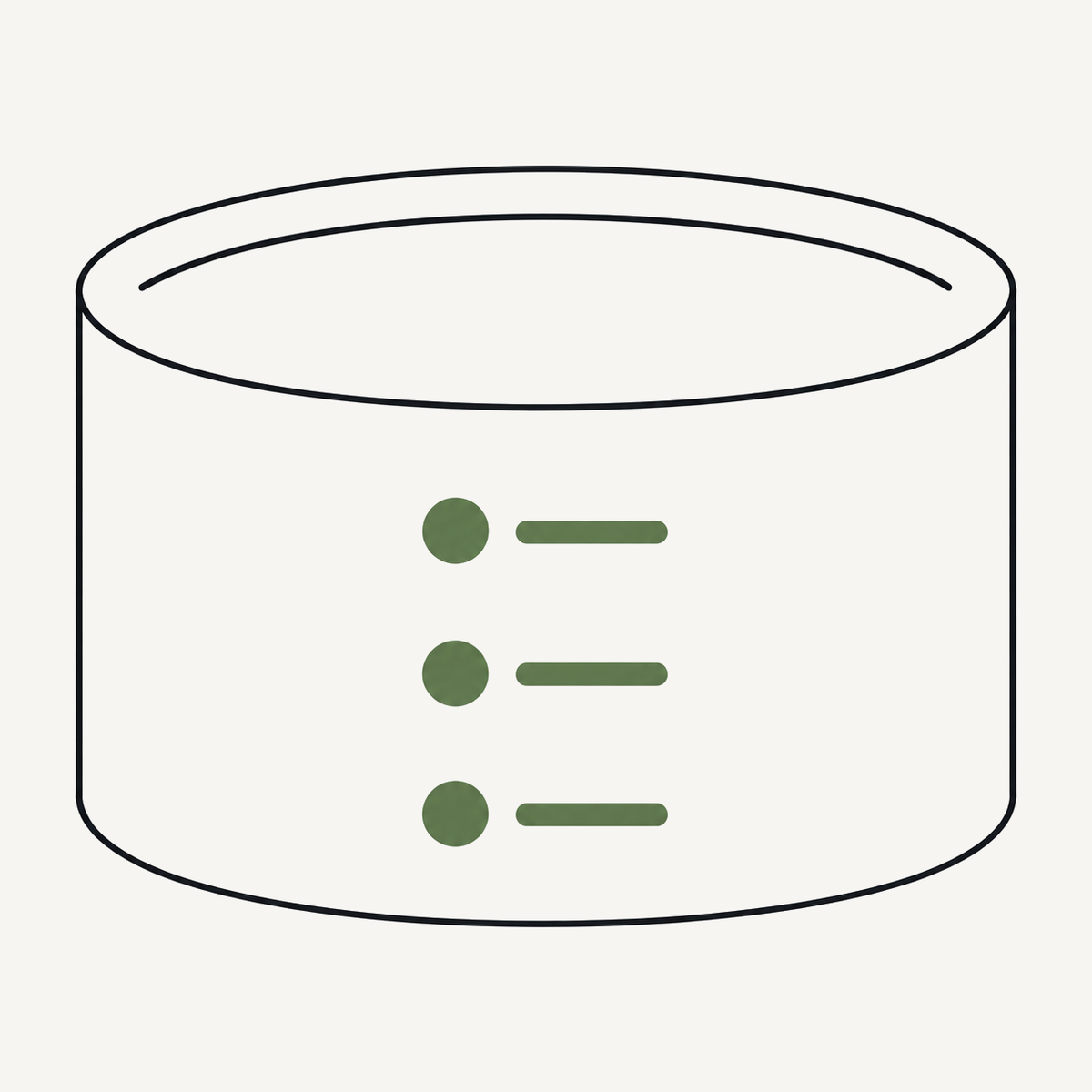 150ml measuring cup icon for portable pet food container