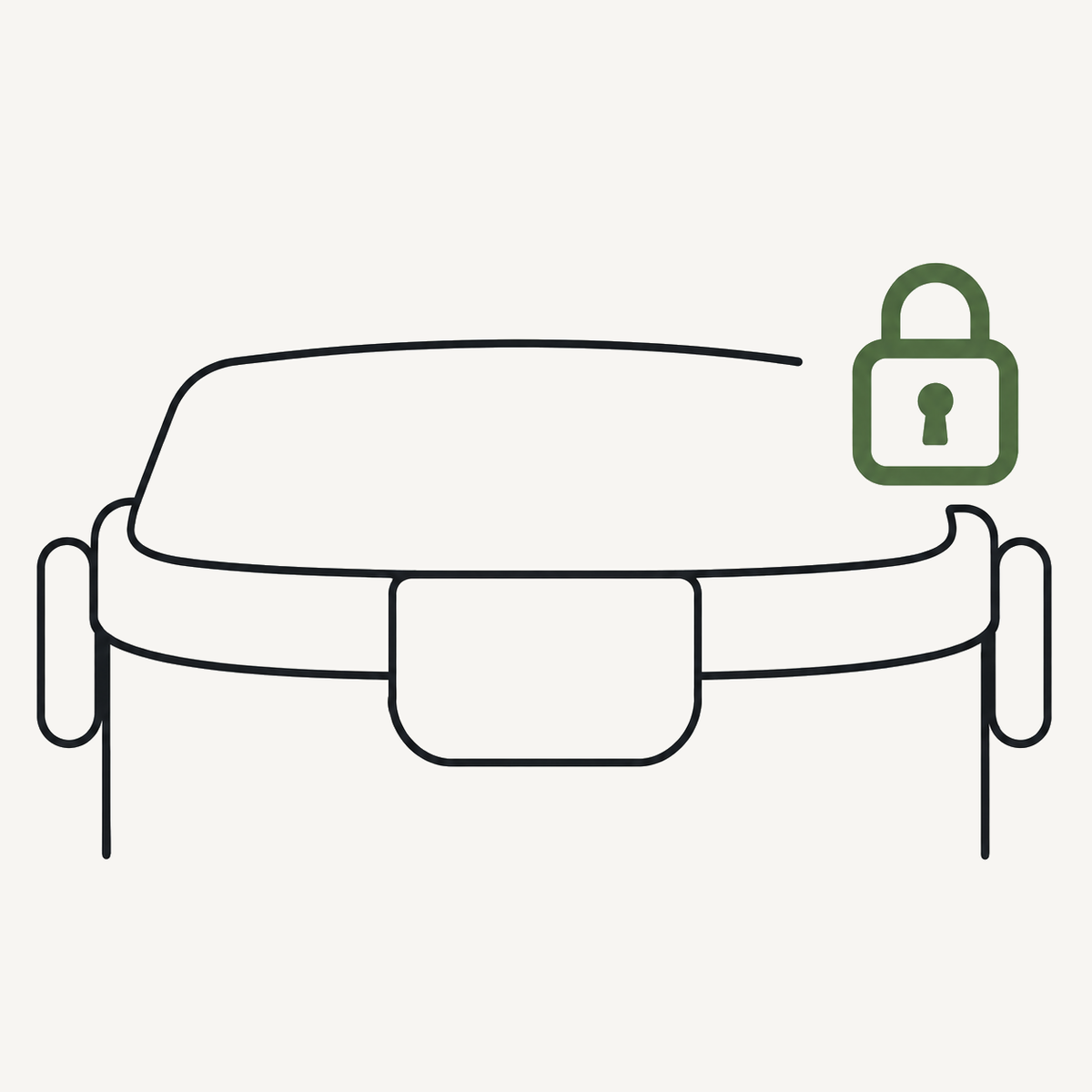 Airtight seal icon for portable pet food container