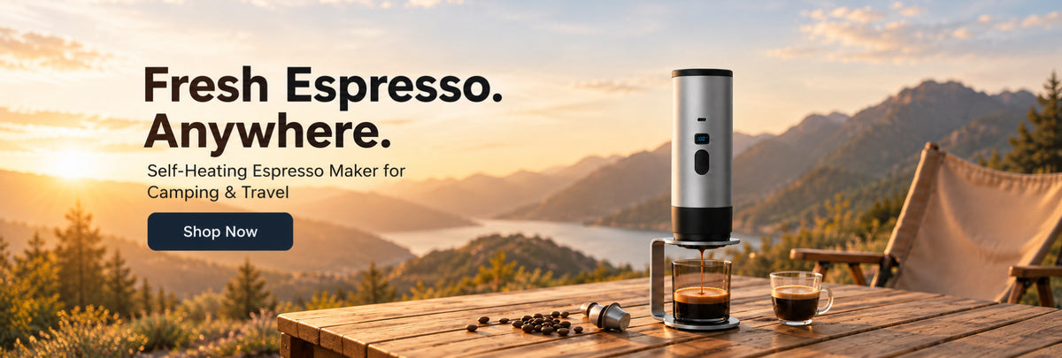 Portable Self-Heating Espresso Maker for Camping and Travel