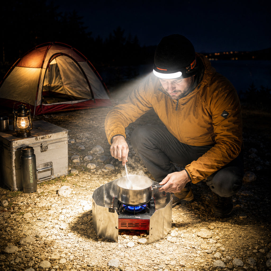 Rechargeable LED headlamp for camping, hiking and hands-free outdoor lighting