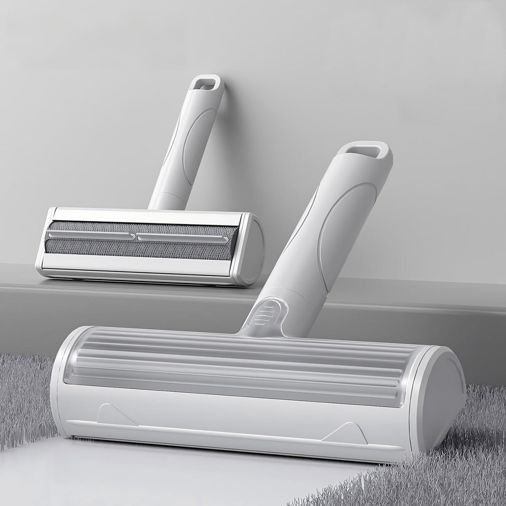 Reusable Pet Hair Remover Brush showing front and reverse sides