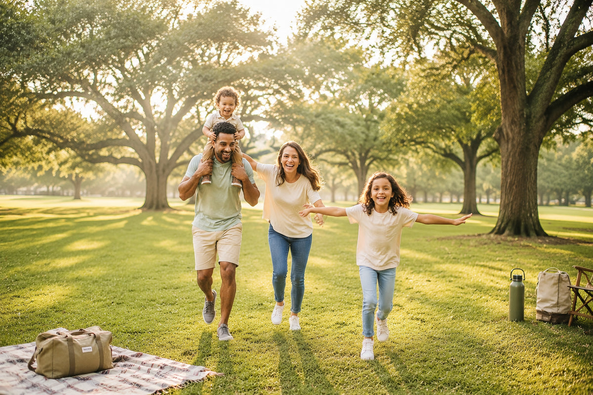 ROVYRO outdoor lifestyle image showing everyday moments with family in nature